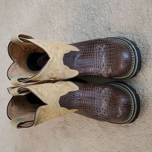 Ariat Women's Fat Baby boots, Size 10B, Brown leather and Tan suede